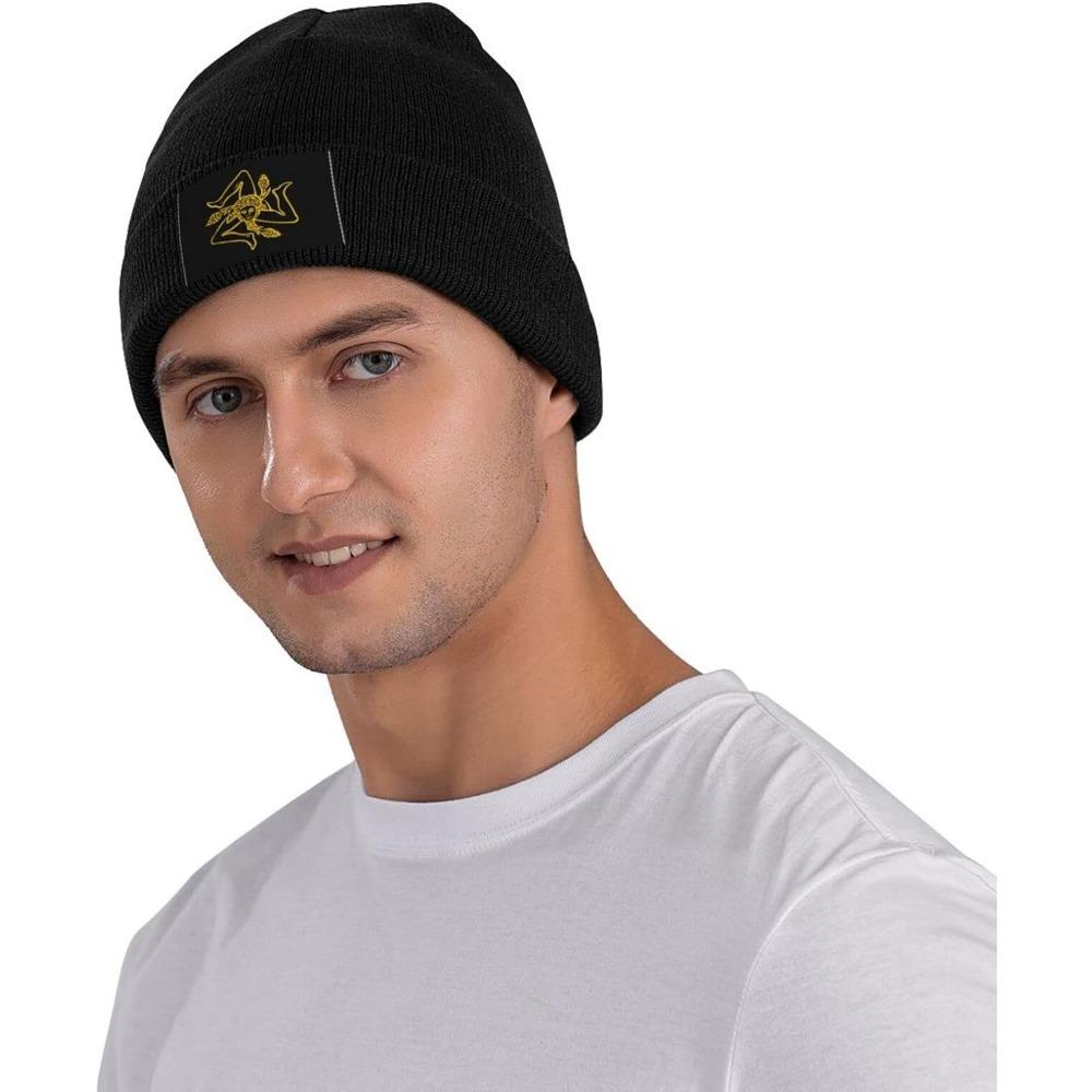 Flag of Sicily Unisex & Women Beanie Cap Winter Hat Knit Cap Skull Cap