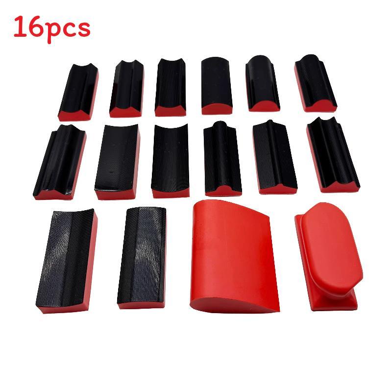 

16 Pcs Multi Functional Hand Grinding Polishing Sandpaper Blocks Contour Pad Set For Wood Metal Auto Polishing