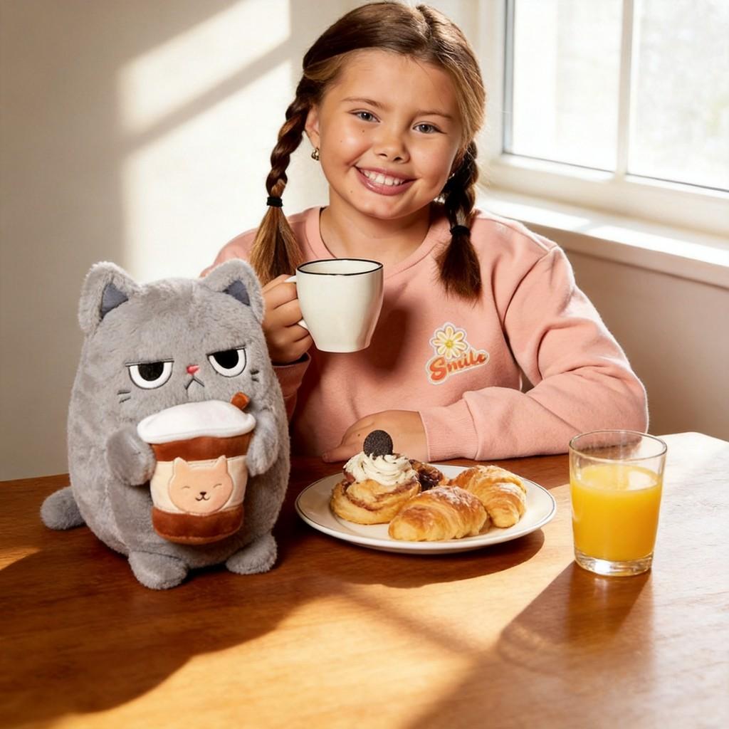 Cat Plush Toy With Soft Short Pile For Collectors And Kids