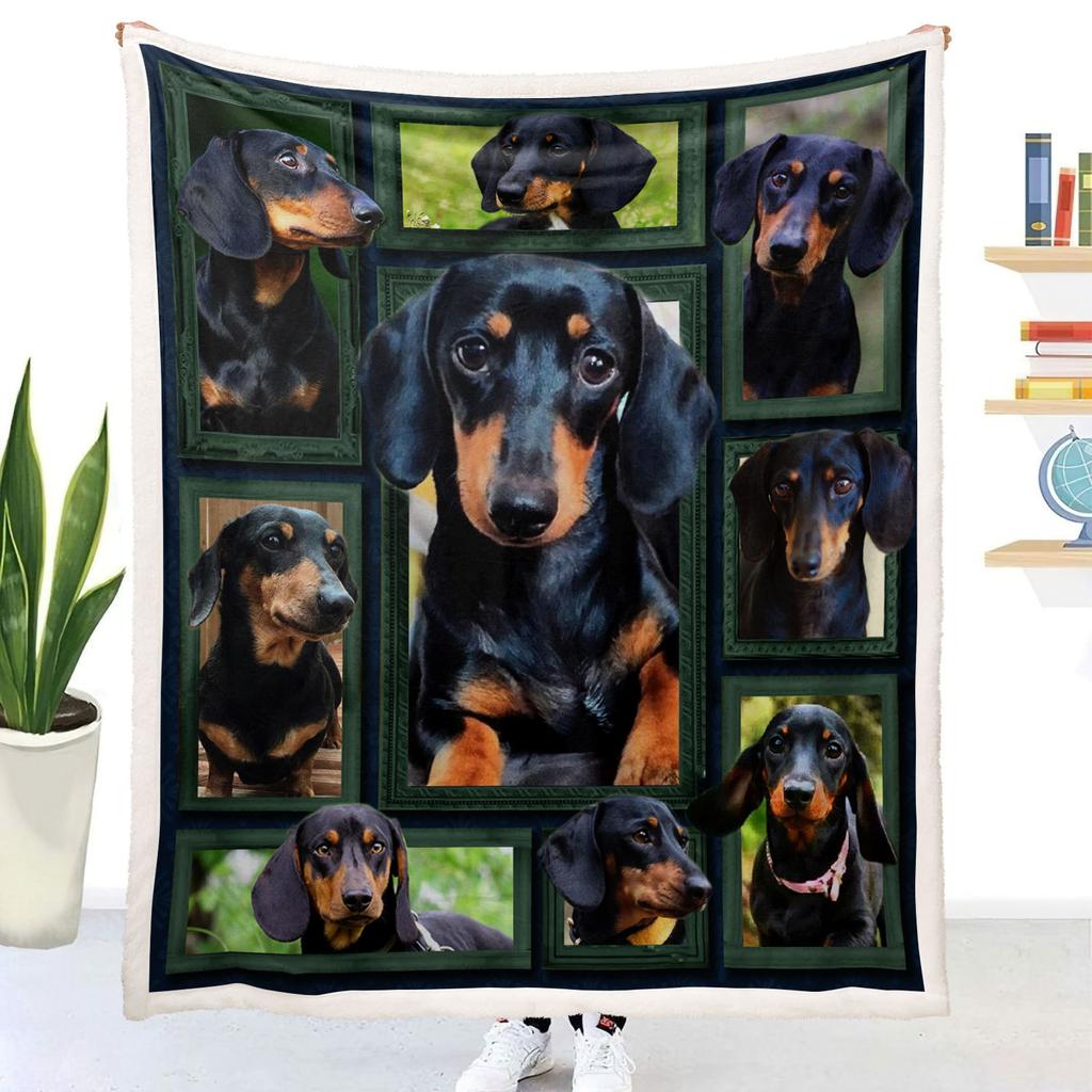 German Shepherd Blanket Dog Lover Gift Fleece Throw Soft Cozy Pet Photo Collage Home Decor Animal Art Bedding Cover