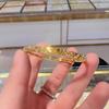 Golden Adjustable Sparkling Bangle Women's Jewelry