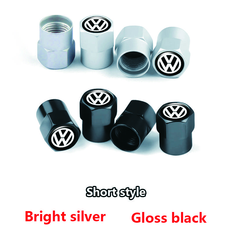4PCS Car Styling Wheel Tires Stem Valve Caps For Volkswagen Vw Jetta Tiguan Mk6 Touran Golf R Scirocco Polo 6R Metal Dust Covers