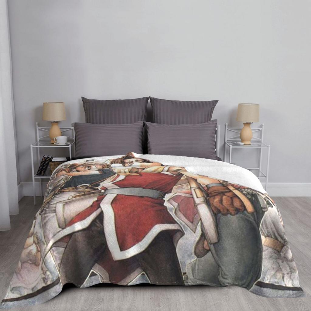 Genso Suikoden Best RPG Blankets Vintage Games Fleece Funny Warm Throw Blankets for Chair Covering Sofa Decoration