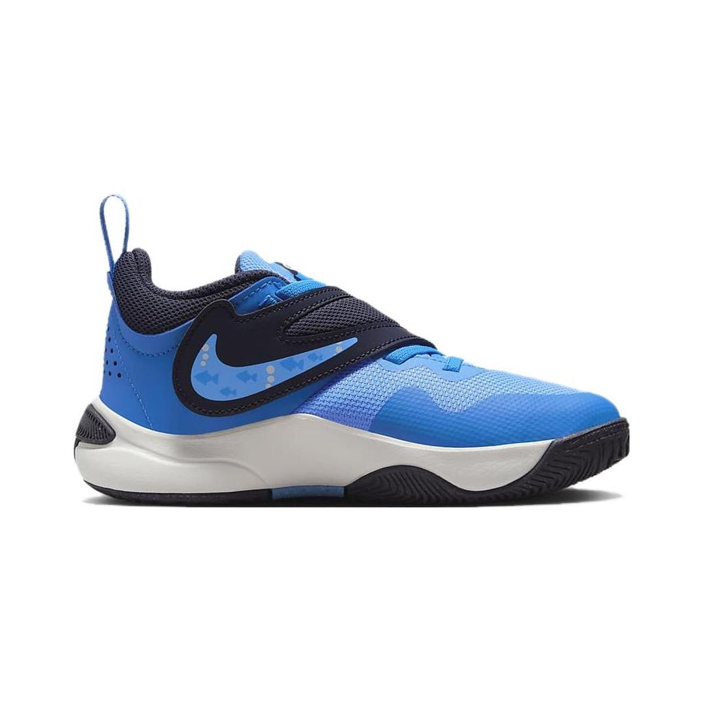 Nike Team Hustle D 11 Little Comfortable Sports Durable Low Top Kids Basketball Shoes Kids Sneaker Blue White DV8992-400