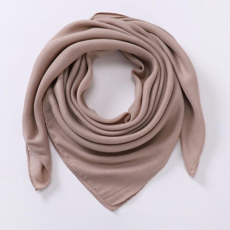 91cm solid color cotton-linen scarf headscarf, vintage square scarf, gauze scarf, shawl, breathable headscarf, women's wholesale