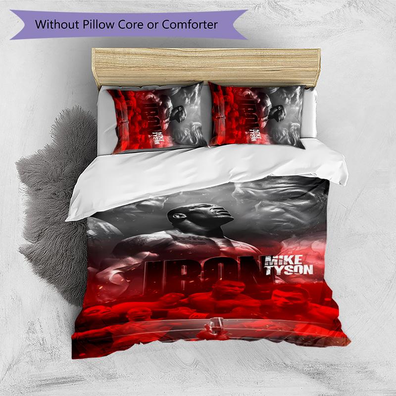 Mike Tyson Printed 3PCS Bedding Set Soft Breathable Duvet Cover Pillowcases Set Washable Bedroom Decor Home Gift