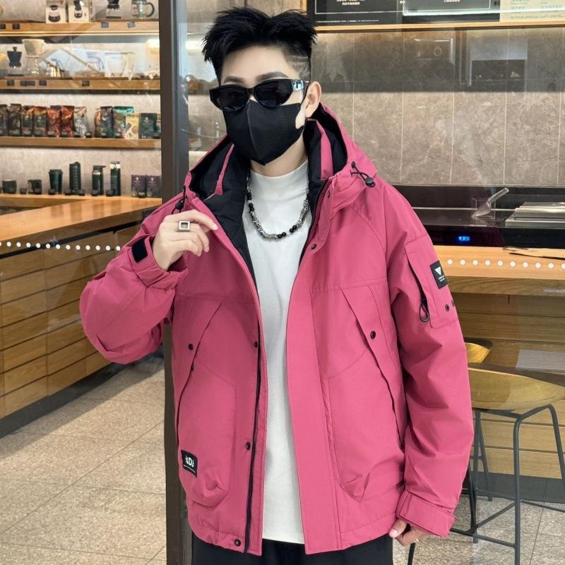 Winter Workwear Hooded Down Jacket Men's Trend 2025 Loose Outdoor Function Warm Duck Down Jacket Men's Cotton Clothes