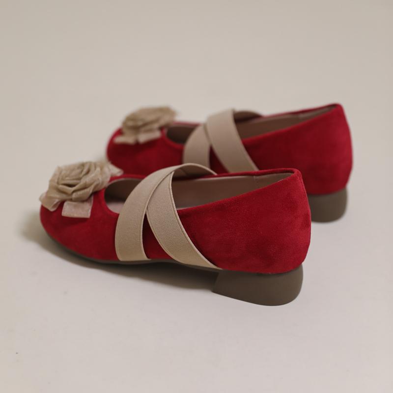 Fashion New French Marie Jean Cross-strap Ballet Shoes for Women with a Fashionable and Comfortable Insole Height Increase