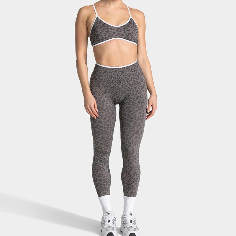Pantaloni da Yoga a Vita Alta con Stampa Leopardo e Controllo Pancia per Fitness & Sport