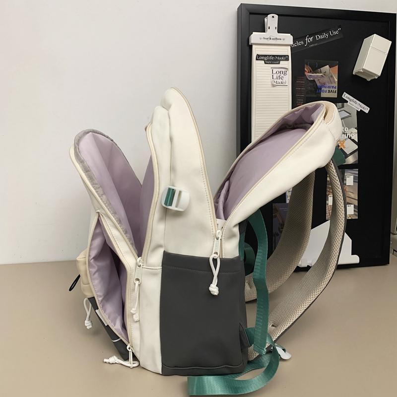 Sac à dos Homme Contraste de Couleurs Sac à dos Femme Grande Capacité Couple Voyage Sac d'écolier Étudiant