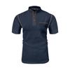 Men's Summer Solid Color Botton Collar Short Sleeve Tops Men's Loose Sports Casual Tops