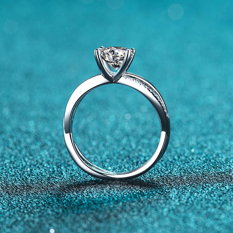 Hot Sales 925 Sterling Silver Women's Engagement Ring 1ct Moissanite Cut Jewellery Floral Design