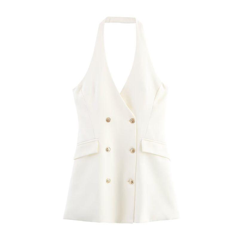 Kaslead New Women Clothes Western Style Fashion Neck Collar Mini Suit Dress 3608536