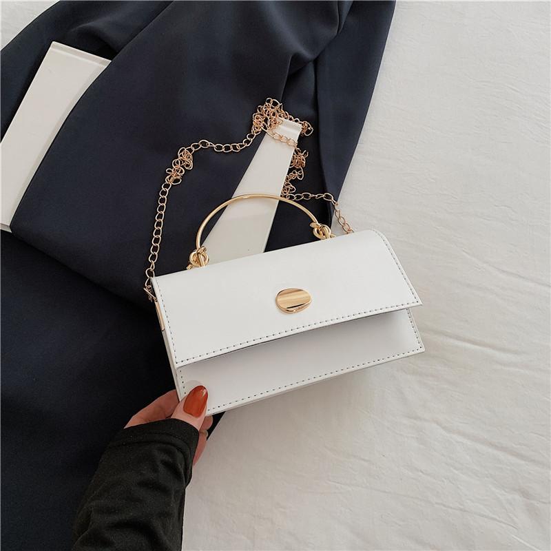 Fashionable Street Style Pu Leather Chain Shoulder Bag Beautiful Square Crossbody Bag