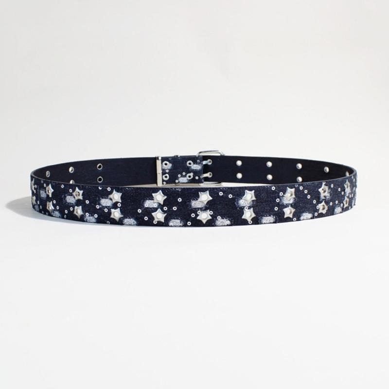 Stylish Double Eyelet Belt for Women Star Grommet Ideal for School and Outdoor Activity