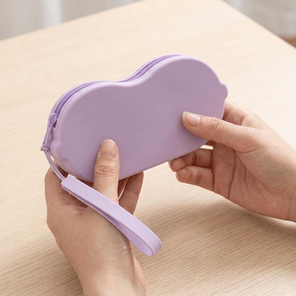 Solid Color Silicone Glasses Bag Zipper Closure Eyewear Organizer Cosmetic Pouch Trendsetters
