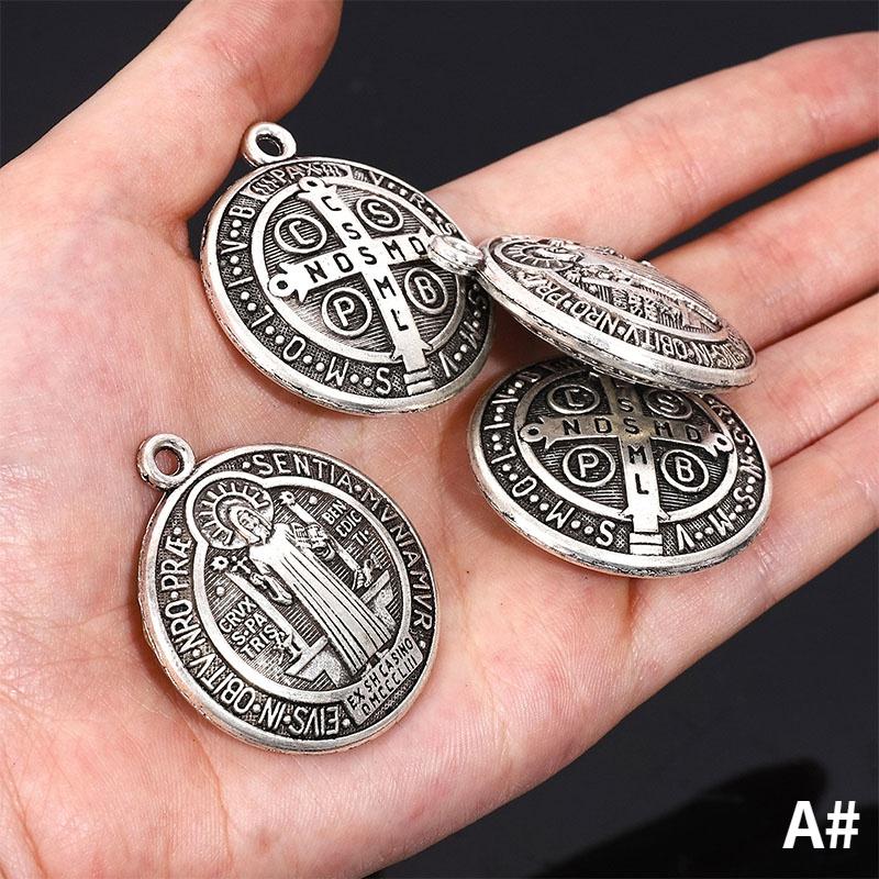 1pcs St Benedict Cross Amulet St Benedict Medal Holder Pendant Jewelry Religion 35mm