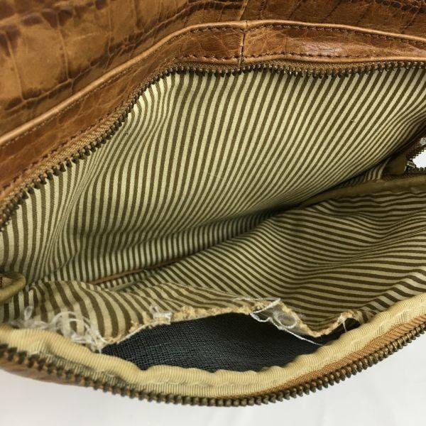 Connie Line Genuine Leather Boston Bag Brown Multiple Pockets Shoulder Carry(USED)