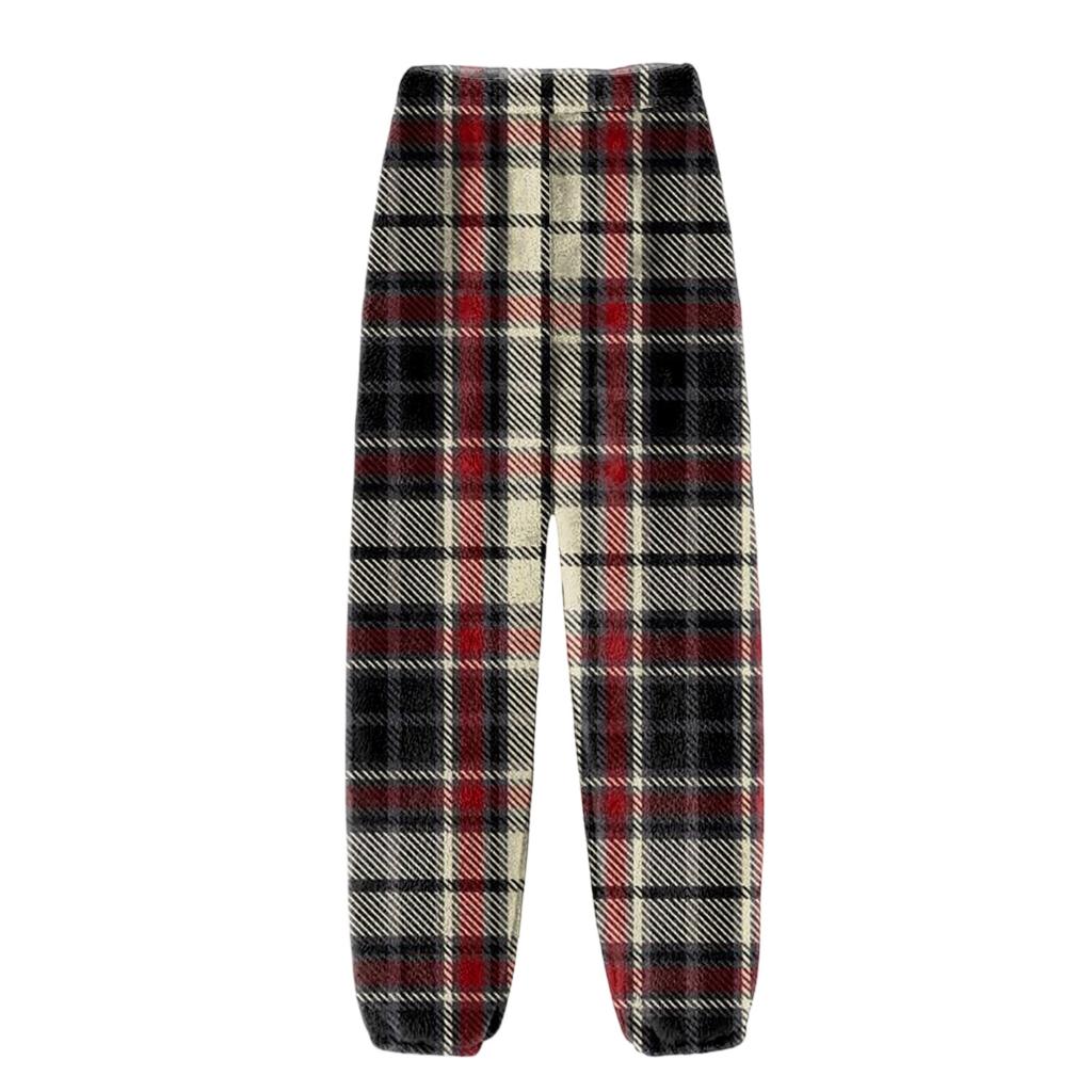 Men's Flannel Pocket Casual Pants, Printed Pocket Casual Pants, Home Sleeping Pants