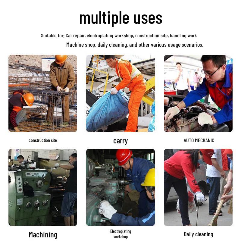 NHZHIW Wear-Resistant Thickened Cotton Nylon Work Gloves