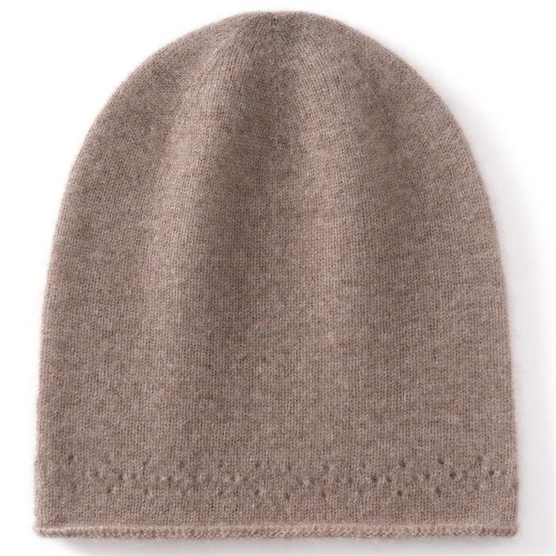 One seamless cashmere autumn and winter new men's and women's simple warm ear protection cold knitted hat