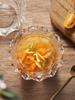 Vertical Lace Transparent Glass Bowl - Decorative Dessert Salad Breakfast Bowl for Syrup Oatmeal - Elegant Dim Sum Serving Dish