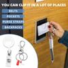 Keychain Stretchable Flexible Keyring with Lobster Clasp Pen Holder Lightweight Compact Stainless Steel Silicone Key Chain