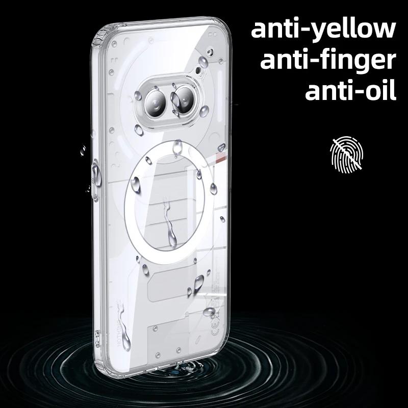 Crystal Translucent Armor Shockproof Case For Nothing Phone 2A TPU Frame Hard Plastic Magnetic Wireless Charging Back Cover