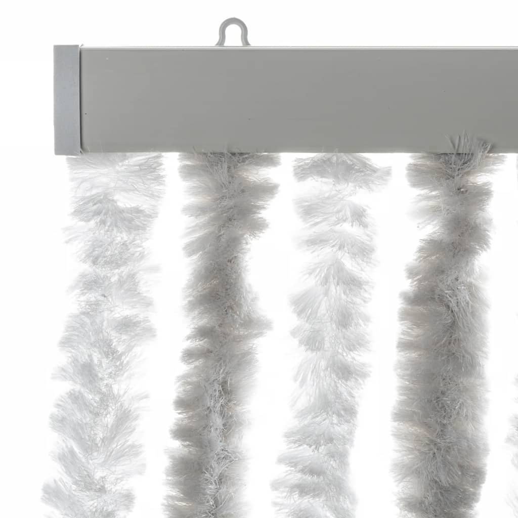 Fly Screen Curtain Light Grey and White 100 X 230 Cm Chenille