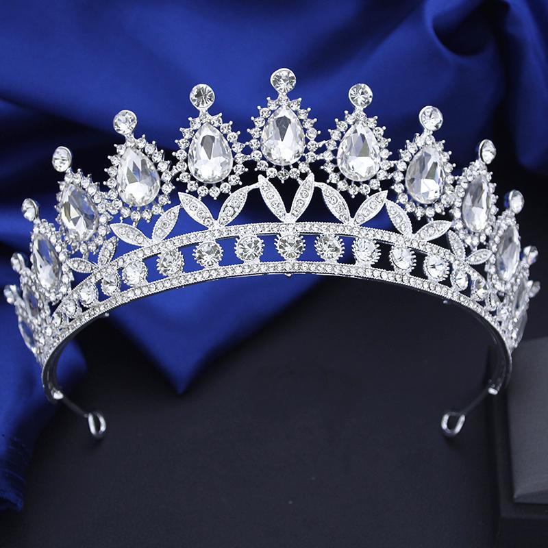 Vintage Water Drop Crown for Queen Bridal Prom Wedding Dress Hair Jewellry Bride tiaras Cosplay Head Accessories