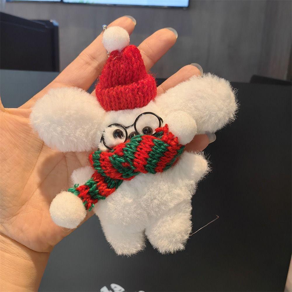 Cartoon Animal Christmas Dog Pendant Cute Plush Puppy Keychain Christmas Decorations