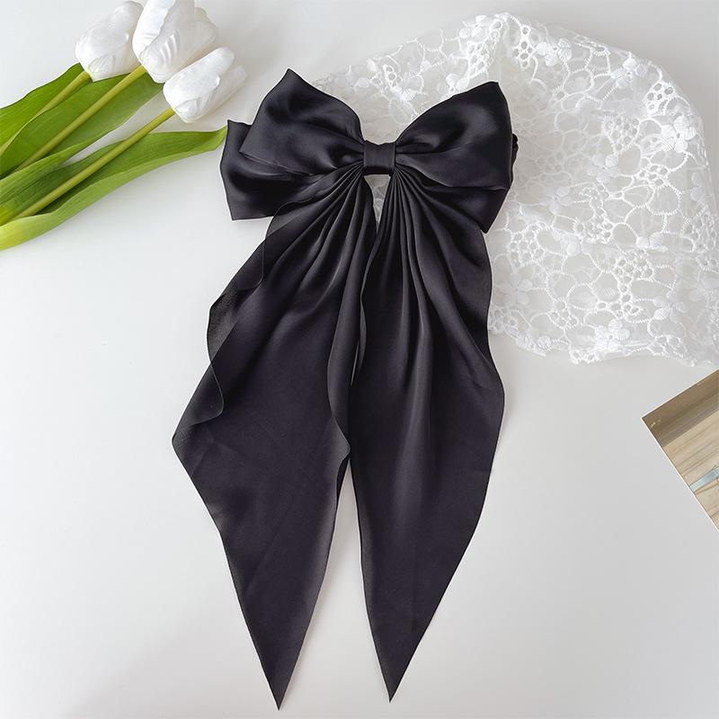 1/3 Pcs Fashion Solid Silk Bow Ribbon Hair Clips For Women Girls Party Hair Accessories