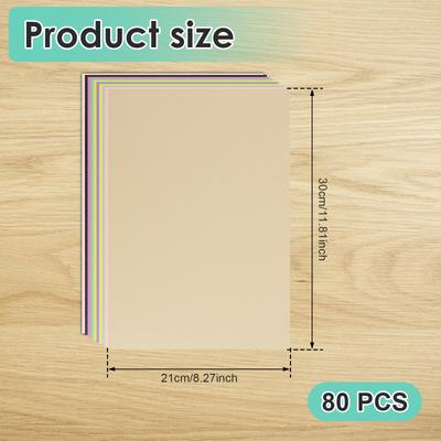80 Sheets Double Sided Color Origami Paper Kit, 250GSM Folding Papers Thickened A4 Size Card Stock for Kids Adult Beginners