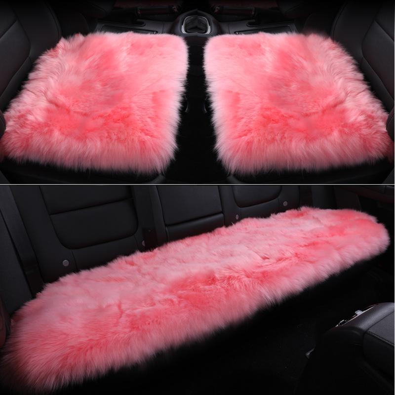 Women's Sheepskin Car Seat Cushion - Winter Fur, Luxurious Wool Pad Cover