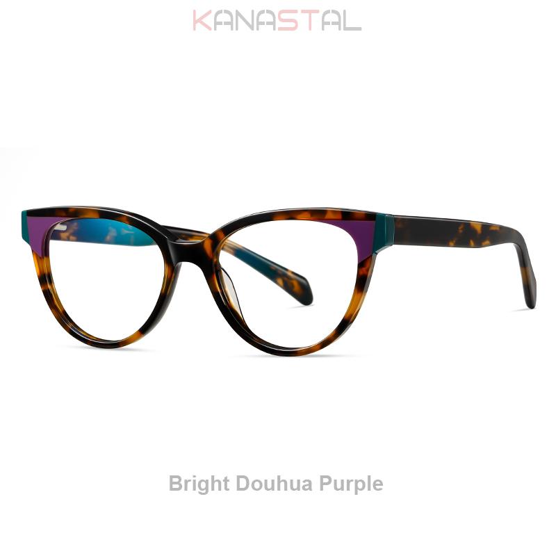 Women Blue Light Blocking Glasses Acetate Fibre Cat Frame Computer Men Eyewear Anti Ray Prescription Reading Eyeglasses Frame