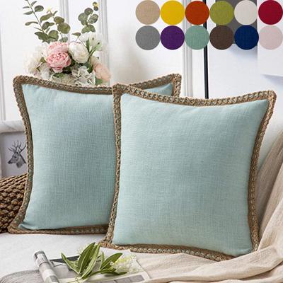 1 Pcs Nórdico Cor Sólida Produtos Domésticos Capa de Almofada Sub Algodão Linho Capa de Almofada Capas de Almofada de Serapilheira Linho Aparado Bordas Sob Medida