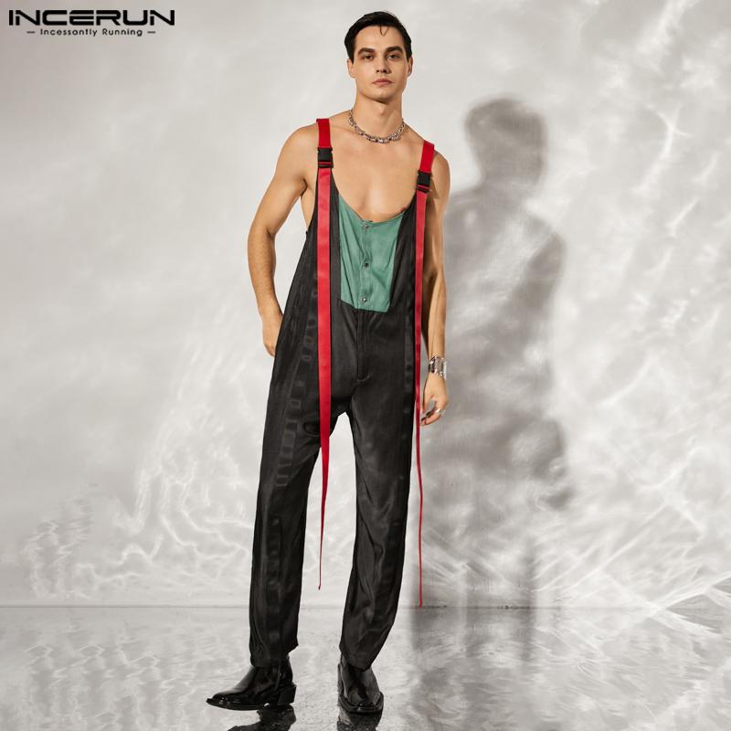 

INCERUN летние мужские лоскутные длинные брюки на подтяжках комбинезон комбинезон в стиле хип-хоп S-5XL