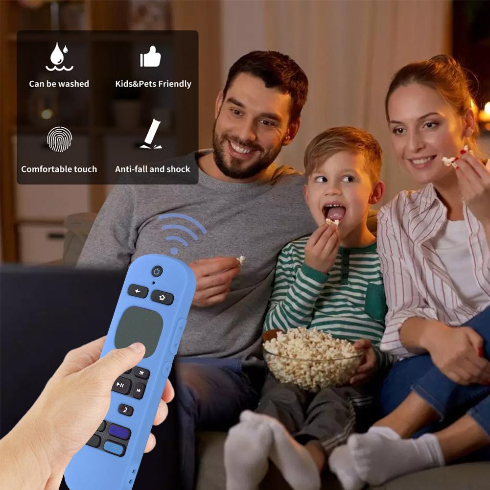 Soft Silicone Protective Cover Replacement Smart TV Remote Control Cover for Roku Voice Remote Pro/RC-MC1 for Roku Ultra 2025 TV