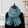 High Quality Solid Scarf Couple Woolen Fleece Wrap Unisex Classic Simple Tassel Female Male Shawl Warm Elegant Woman Men Muffler