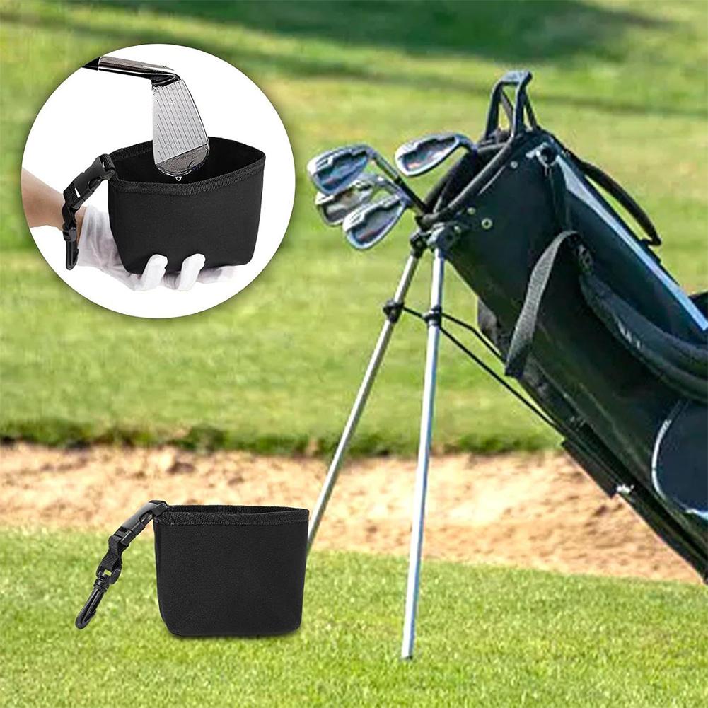 Portable Golf Accessory Cleaning Bag with Detachable Clip Golf Scrub Bag Waterproof Liner Golf Club Cleaner & Ball Cleaning Bag