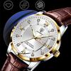 Nejlepší nové módní pánské hodinky 2022 Světelné vodotěsné tenké hodinky s dvojitým kalendářem Diamantové dekorace Kožené pánské automatické hodinky