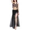 Dynamic Movement Belly Dance Outfit Glittering  Fringe Design Stage Show Ensemble Breathable Mesh Professional Wear