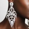 Water Drop Earrings, Exaggerated Fashion Diamond Pattern Fringed Earrings Accessories Women'S Earrings 06