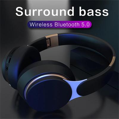 Foldable Wireless Bluetooth 5.0 Stereo Headphones Noise Audio Headset for Sports Music Player with HD Mic Support TF Card For Iphone Samsung Xiaomi