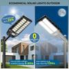 8000W Solar Street Lights Outdoor, Waterproof with Motion Sensor & Remote Control, 6500K Dusk To Dawn Security Light, 2 Pack