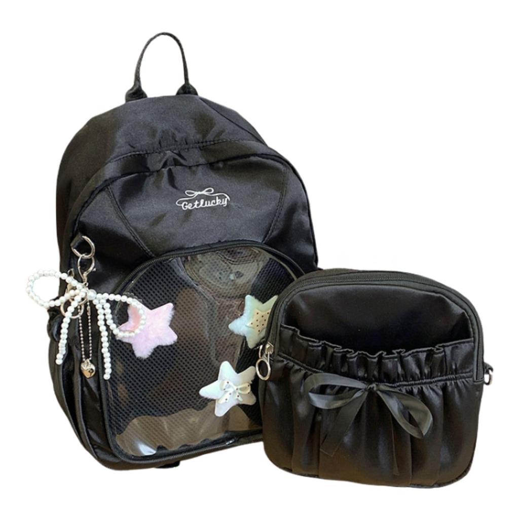 Harujio Ita Bag A4 Can Conceal Ita Plush Large Black and Perfect for Otaku Everyday Sheet Backpack, Size, Bags, Toys, Capacity, White, Activities,