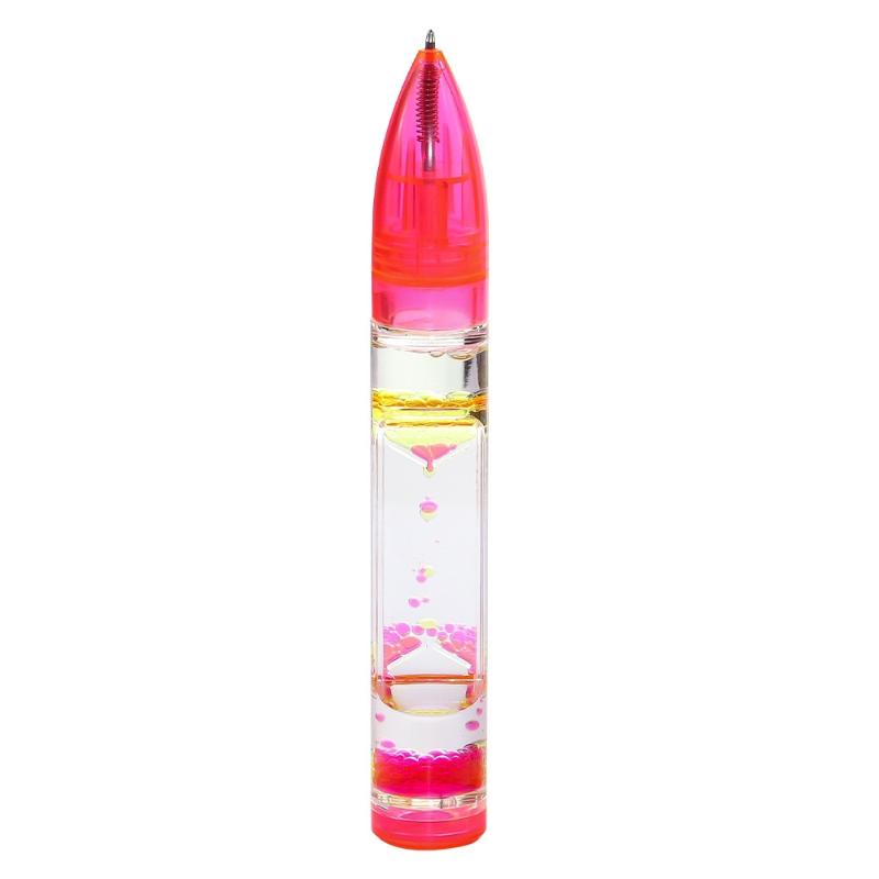 1Pc Liquid Motion Bubble Pen-Retractable Ballpoint,6 Colors, Anxiety Relief Stress-Free Writing, Cool Relax Pen For Study/Office