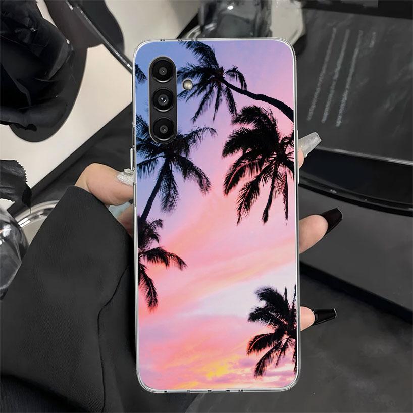 

Palm Leaves Sunset Summer Scenery Phone Case for Samsung Galaxy A17 A16 A26 A36 A56 A15 A14 A13 A55 A54 A53 A35 A34 A33 A25 A24 Samsung A17