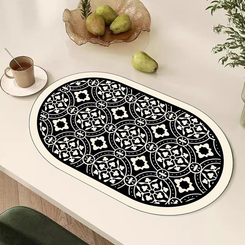Rutschfeste Tischset Wasserdichte Essplatz-Tischset Bedrucktes Muster Untersetzer Hitzebeständige Esstischmatte Küchen-Esszimmer-Dekoration