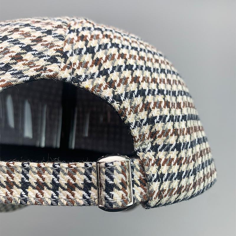 Retro Fashion British Style Houndstooth Men Women Baseball Hats Cotton Breathable Streetwear Classic Casual Sport Unisex Caps